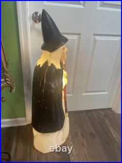 Vintage Empire Lighted Halloween Wicked Witch With Broom Blow Mold 39 Tall