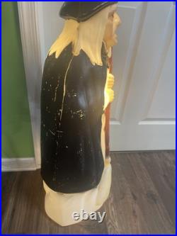 Vintage Empire Lighted Halloween Wicked Witch With Broom Blow Mold 39 Tall