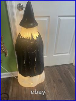 Vintage Empire Lighted Halloween Wicked Witch With Broom Blow Mold 39 Tall