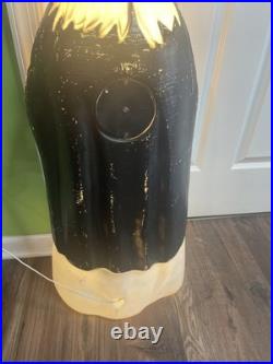 Vintage Empire Lighted Halloween Wicked Witch With Broom Blow Mold 39 Tall