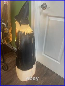 Vintage Empire Lighted Halloween Wicked Witch With Broom Blow Mold 39 Tall