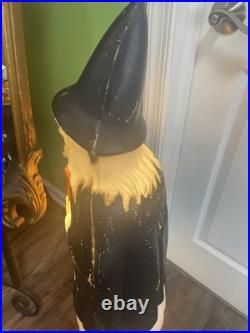 Vintage Empire Lighted Halloween Wicked Witch With Broom Blow Mold 39 Tall