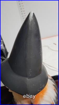 Vintage Empire Lighted Halloween Wicked Witch With Broom Blow Mold 39 Tall
