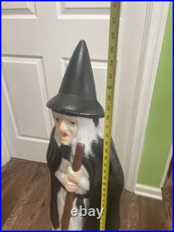Vintage Empire Lighted Halloween Wicked Witch With Broom Blow Mold 39 Tall