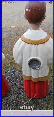 Vintage Empire Poloron Blow Mold Choir Girl & Boy Light Up! Approx 50