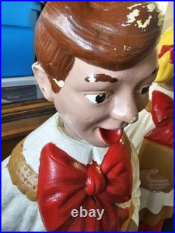 Vintage Empire Poloron Blow Mold Choir Girl & Boy Light Up! Approx 50