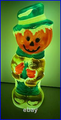 Vintage Empire Pumpkin Head Scarecrow Halloween Blow Mold LARGE 34 INCHES TALL