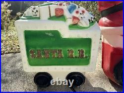 Vintage Empire Santa Choo Choo Train RR and Tender Blow Mold. 1972