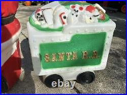 Vintage Empire Santa Choo Choo Train RR and Tender Blow Mold. 1972