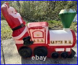 Vintage Empire Santa Choo Choo Train RR and Tender Blow Mold. 1972