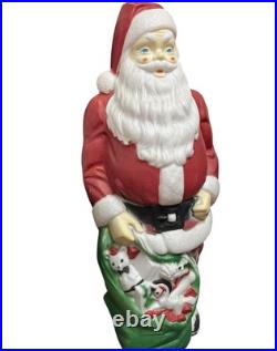 Vintage Empire Santa Claus Blow Mold 46 Green Toy Sack Christmas Lighted CLEAN