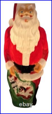 Vintage Empire Santa Claus Blow Mold 46 Green Toy Sack Christmas Lighted CLEAN