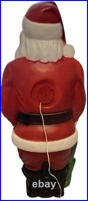 Vintage Empire Santa Claus Blow Mold 46 Green Toy Sack Christmas Lighted CLEAN