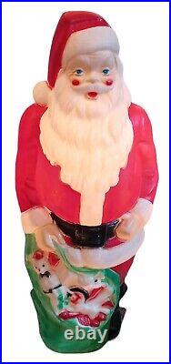 Vintage Empire Santa Claus Blow Mold 46 Green Toy Sack Christmas Lighted READ