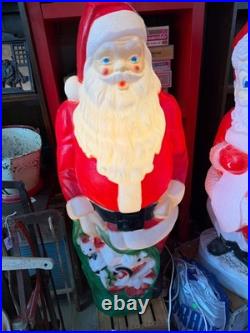 Vintage Empire Santa Claus Christmas Blow Mold Light Up Green PresentToy Bag 46