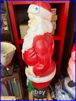 Vintage Empire Santa Claus Christmas Blow Mold Light Up Green PresentToy Bag 46