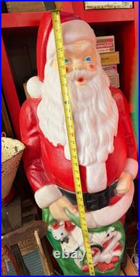 Vintage Empire Santa Claus Christmas Blow Mold Light Up Green PresentToy Bag 46