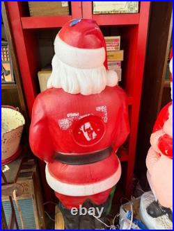 Vintage Empire Santa Claus Christmas Blow Mold Light Up Green PresentToy Bag 46