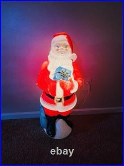 Vintage Empire Santa Claus withGift Lighted Christmas Blow Mold Lawn Decor 34