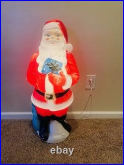 Vintage Empire Santa Claus withGift Lighted Christmas Blow Mold Lawn Decor 34