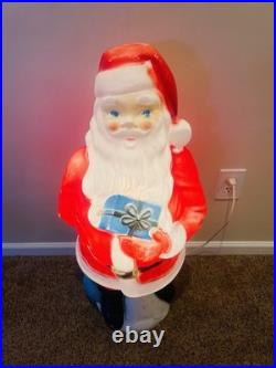Vintage Empire Santa Claus withGift Lighted Christmas Blow Mold Lawn Decor 34