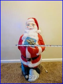 Vintage Empire Santa Claus withGift Lighted Christmas Blow Mold Lawn Decor 34