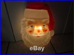 Vintage Empire Santa Clause Head Face Lighted Christmas Blow Mold 34 Tall HUGE