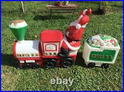 Vintage Empire Santa train and toy tender car christmas blow mold set