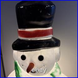 Vintage Empire Snowman Carrot Nose 40 Blow Mold Lighted Christmas Frosty Broom