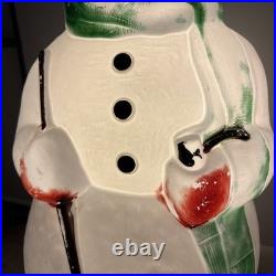 Vintage Empire Snowman Carrot Nose 40 Blow Mold Lighted Christmas Frosty Broom