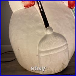 Vintage Empire Snowman Carrot Nose 40 Blow Mold Lighted Christmas Frosty Broom