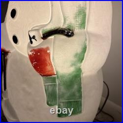 Vintage Empire Snowman Carrot Nose 40 Blow Mold Lighted Christmas Frosty Broom