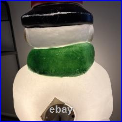 Vintage Empire Snowman Carrot Nose 40 Blow Mold Lighted Christmas Frosty Broom Vintage Empire Snowman Carrot Nose 40 Blow Mold Lighted Christmas Frosty Broom