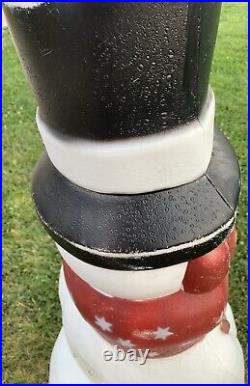 Vintage Empire Snowman Red Scarf Stars Broom Pipe Christmas Blow Mold 42 USA