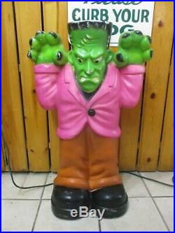 Vintage Frankenstein Monster Lighted Halloween Blow Mold Lawn Decor 36