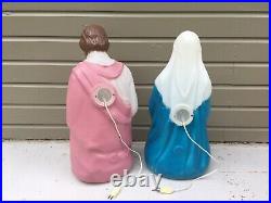 Vintage GENERAL FOAM LIGHTED BLOW MOLD MARY & JOSEPH NATIVITY SET 26 USA