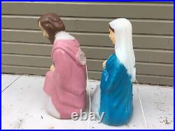 Vintage GENERAL FOAM LIGHTED BLOW MOLD MARY & JOSEPH NATIVITY SET 26 USA