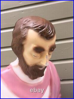 Vintage GENERAL FOAM LIGHTED BLOW MOLD MARY & JOSEPH NATIVITY SET 26 USA