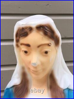 Vintage GENERAL FOAM LIGHTED BLOW MOLD MARY & JOSEPH NATIVITY SET 26 USA