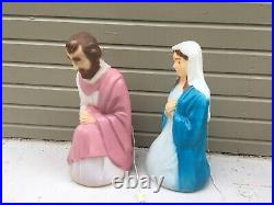 Vintage GENERAL FOAM LIGHTED BLOW MOLD MARY & JOSEPH NATIVITY SET 26 USA
