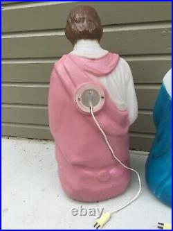 Vintage GENERAL FOAM LIGHTED BLOW MOLD MARY & JOSEPH NATIVITY SET 26 USA