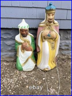 Vintage General Foam 2 Wisemen Blow Mold Set Christmas Nativity