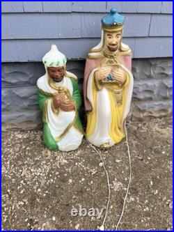 Vintage General Foam 2 Wisemen Blow Mold Set Christmas Nativity
