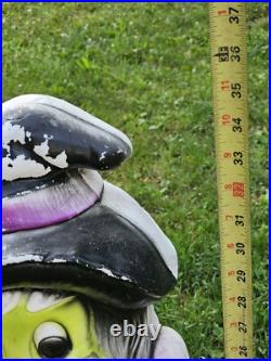 Vintage General Foam 34 Witch Halloween Lighted Blow Mold Cauldron, Cat & Bat