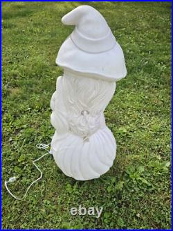 Vintage General Foam 34 Witch Halloween Lighted Blow Mold Cauldron, Cat & Bat