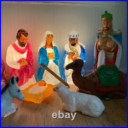 Vintage General Foam Blow Mold Christmas Nativity Large Set Of 11 Pieces WOW