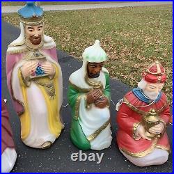 Vintage General Foam Blow Mold Christmas Nativity Large Set Of 9 Untested