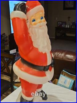 Vintage General Foam Dancing Twirling Santa Christmas Blow Mold Yard Decoration