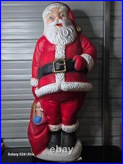 Vintage General Foam Life Size 5' Santa Claus Lighted Blow Mold
