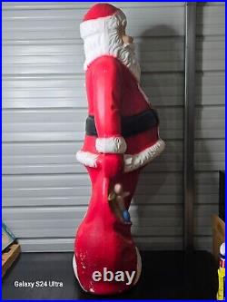 Vintage General Foam Life Size 5' Santa Claus Lighted Blow Mold